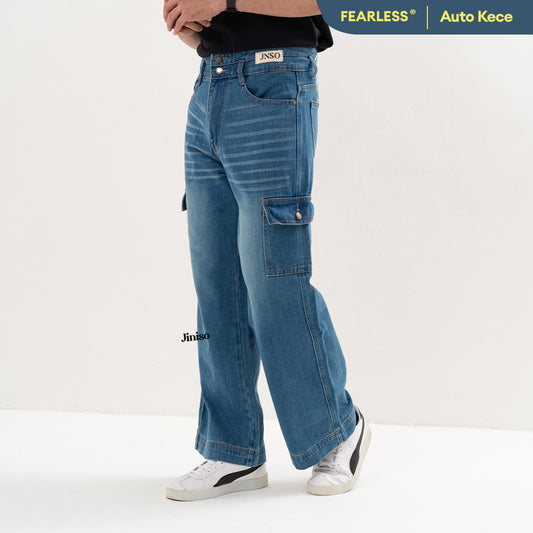 JINISO Loose Cargo Denim Jeans Pria 461