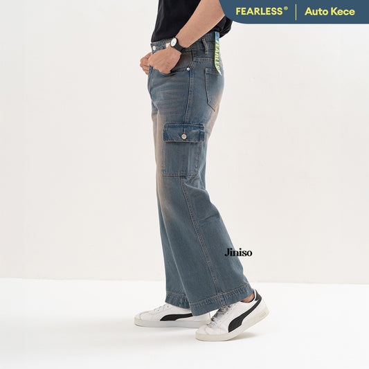 JINISO Loose Cargo Denim Jeans Pria 462