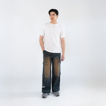 JINISO  Highwaist Cargo Loose Jeans Pria 553