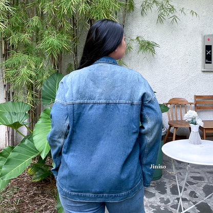 JINISO Big Size Jaket Jeans Oversize Onyx Bio Spray