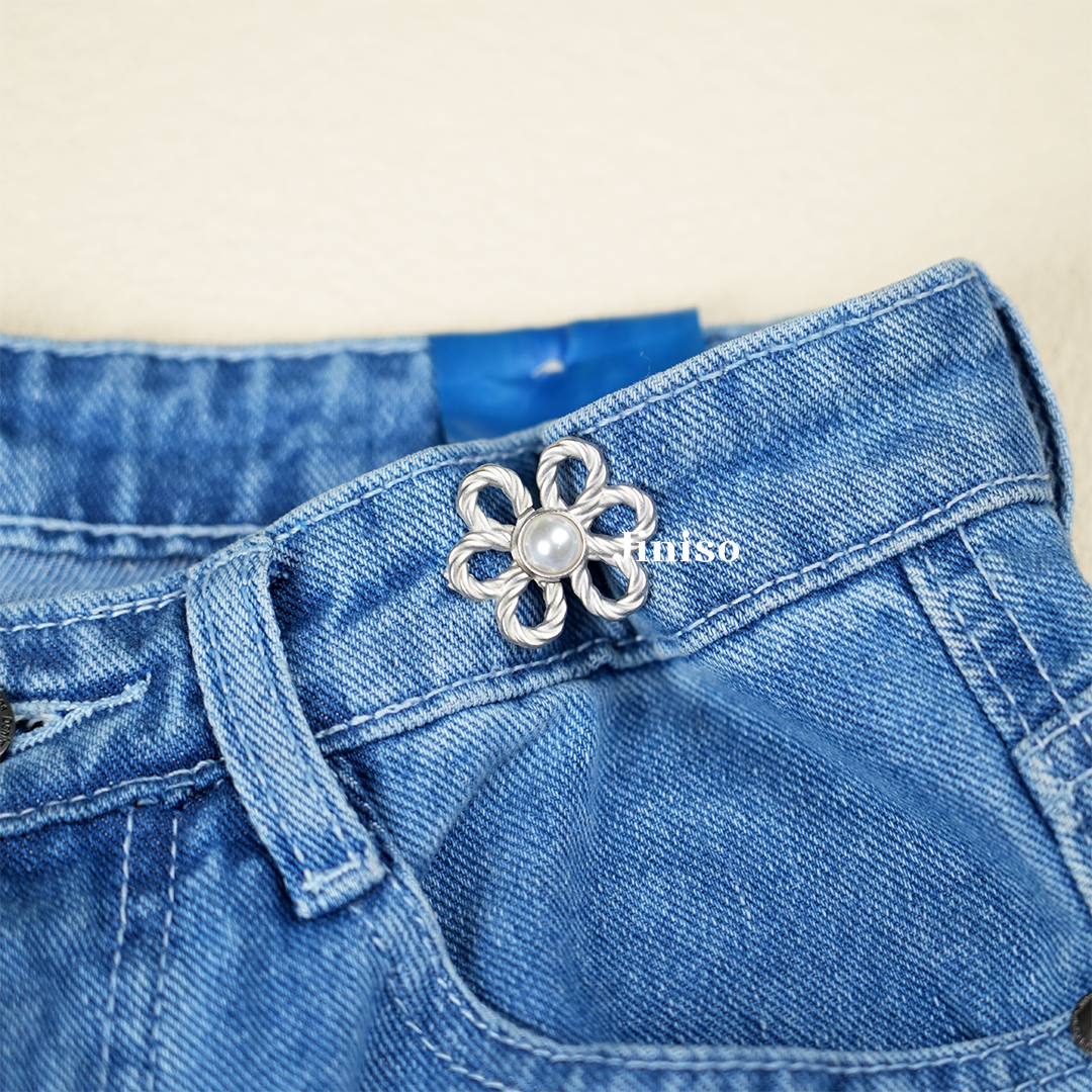 JINISO - 1set Kancing Pengecil Jeans Adjustable Clover