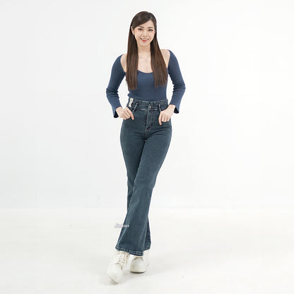 JINISO - Ultra Highwaist Cutbray Stretch Jeans 619 HANGOUT