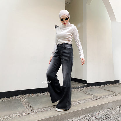 JINISO - Highwaist Flare Cutbray Jeans 371 DAYOFF