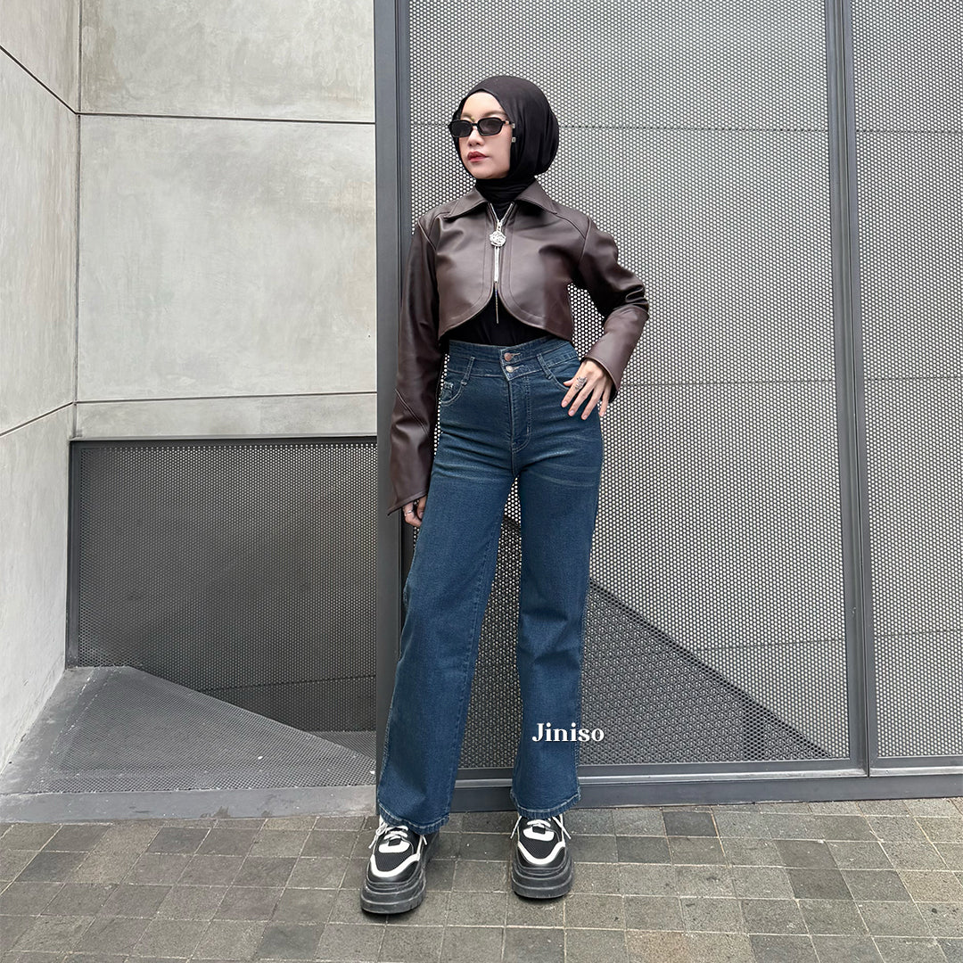 JINISO - Petite Straight Highwaist Jeans Stretch 142 LUSH