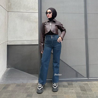 JINISO - Petite Straight Highwaist Jeans Stretch 142 LUSH