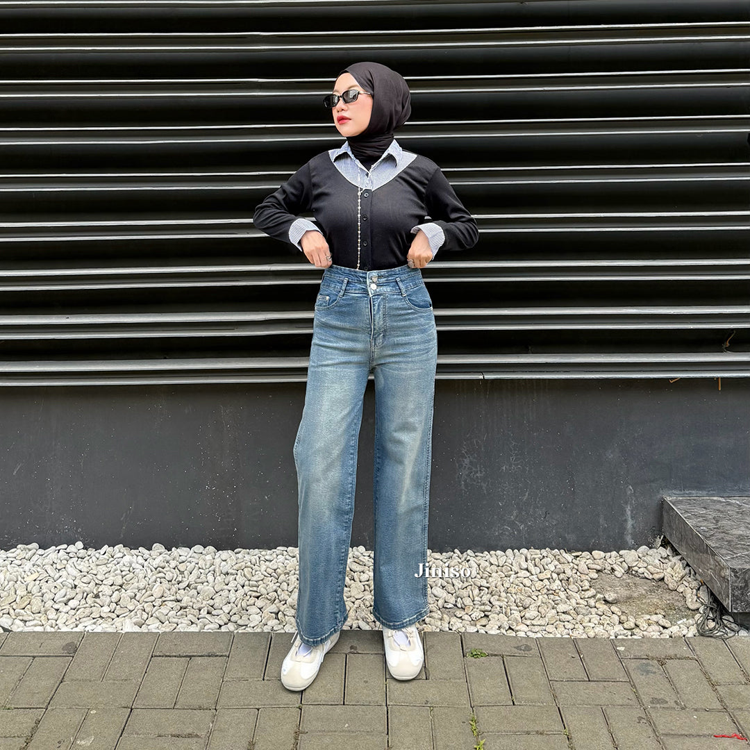 JINISO - Petite Straight Highwaist Jeans Stretch 143 LUSH