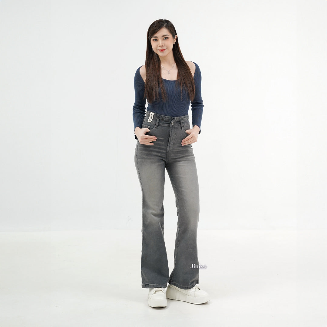 JINISO - Ultra Highwaist Cutbray Stretch Jeans 616 HANGOUT