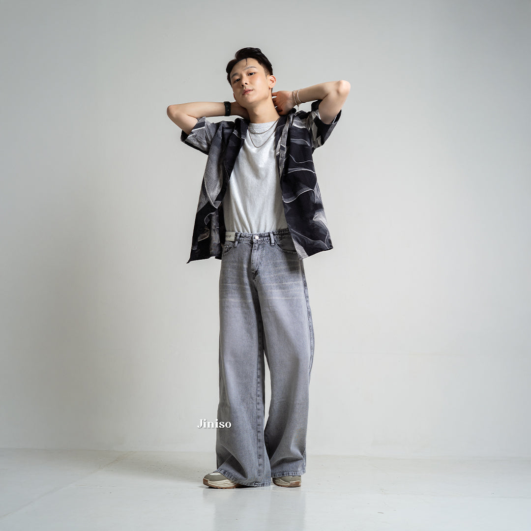 JINISO Oversize Baggy Loose Jeans Pria 688