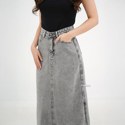 JINISO - Highwaist Rok Slit Jeans Panjang 993 SEVENTY