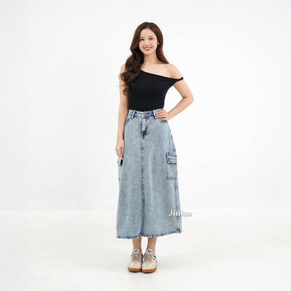 JINISO - Highwaist Rok Cargo Jeans Panjang 983 SEVENTY