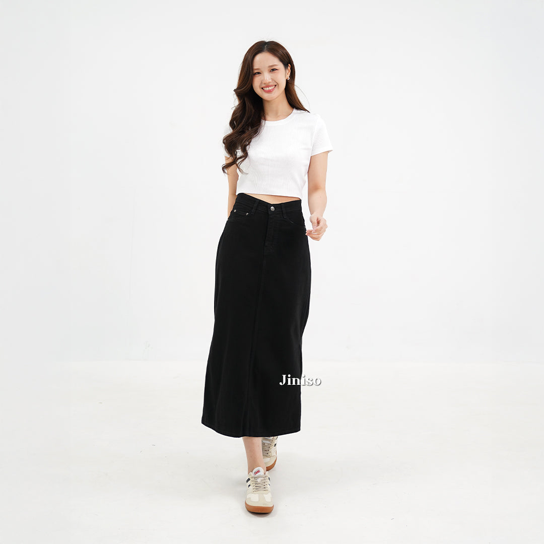 JINISO - Highwaist Rok Slit Jeans Panjang 994 SEVENTY