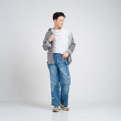 JINISO Cargo Baggy Denim Jeans Pria 413