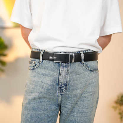 JINISO Ikat Pinggang Pria Silver Straptic Belt