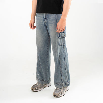 JINISO Loose Cargo Denim Jaens Pria 405