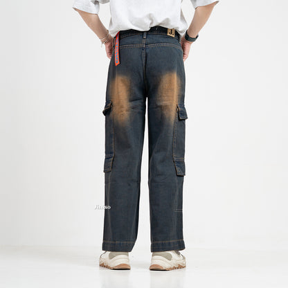 JINISO  Highwaist Cargo Loose Jeans Pria 553