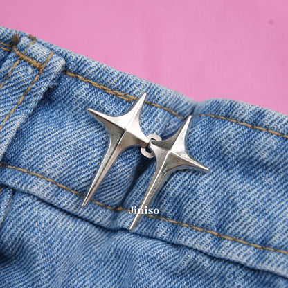 JINISO - 1set Kancing Pengecil Jeans Adjustable Twin Star