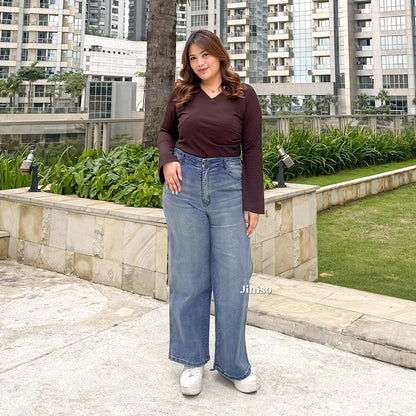 JINISO - Jumbo Highwaist Straight Jeans Loose Stretch 1501 REAL CURVY