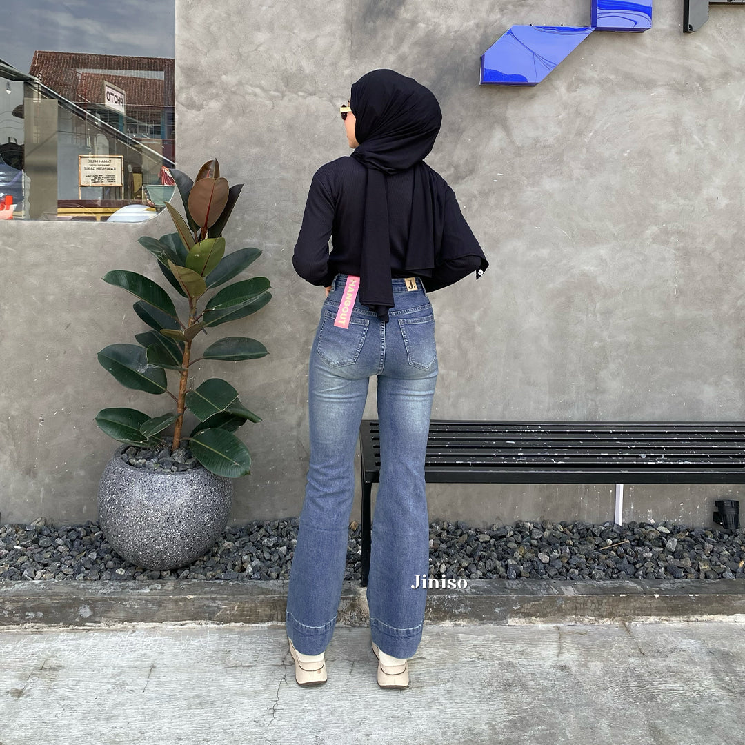 JINISO - Highwaist  Cutbray Stretch Pocket Jeans 648 HANGOUT