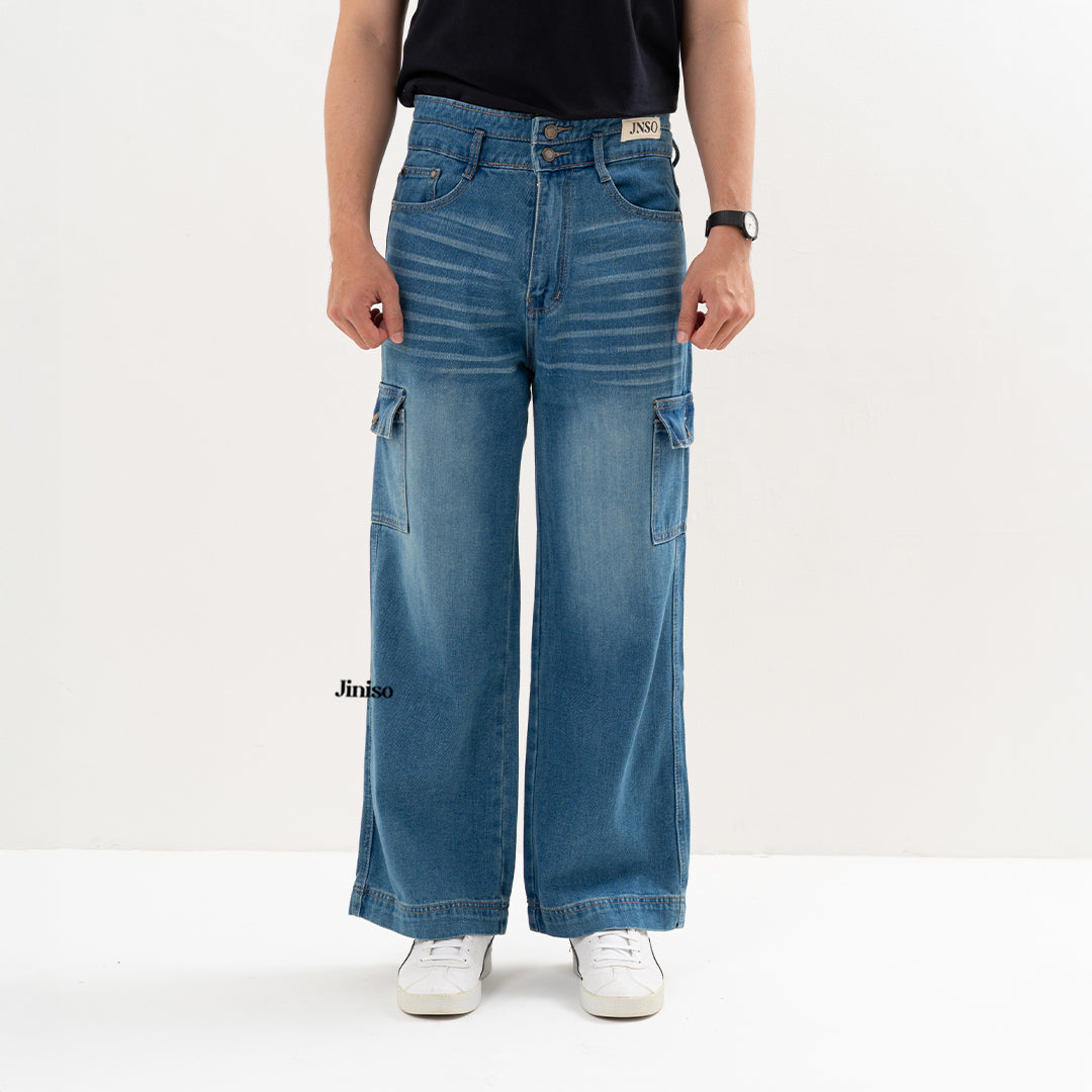 JINISO Loose Cargo Denim Jeans Pria 461