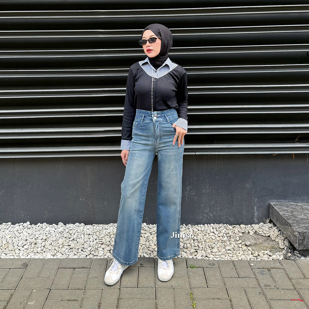 JINISO - Petite Straight Highwaist Jeans Stretch 143 LUSH