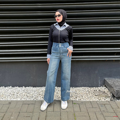 JINISO - Petite Straight Highwaist Jeans Stretch 143 LUSH