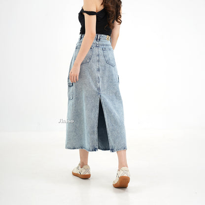 JINISO - Highwaist Rok Cargo Jeans Panjang 983 SEVENTY
