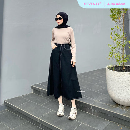 JINISO - Highwaist Rok Basic Jeans Panjang 976 SEVENTY