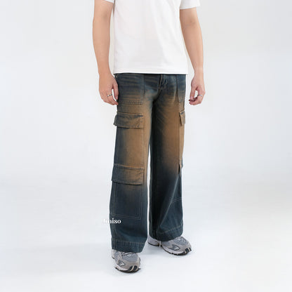 JINISO  Highwaist Cargo Loose Jeans Pria 553
