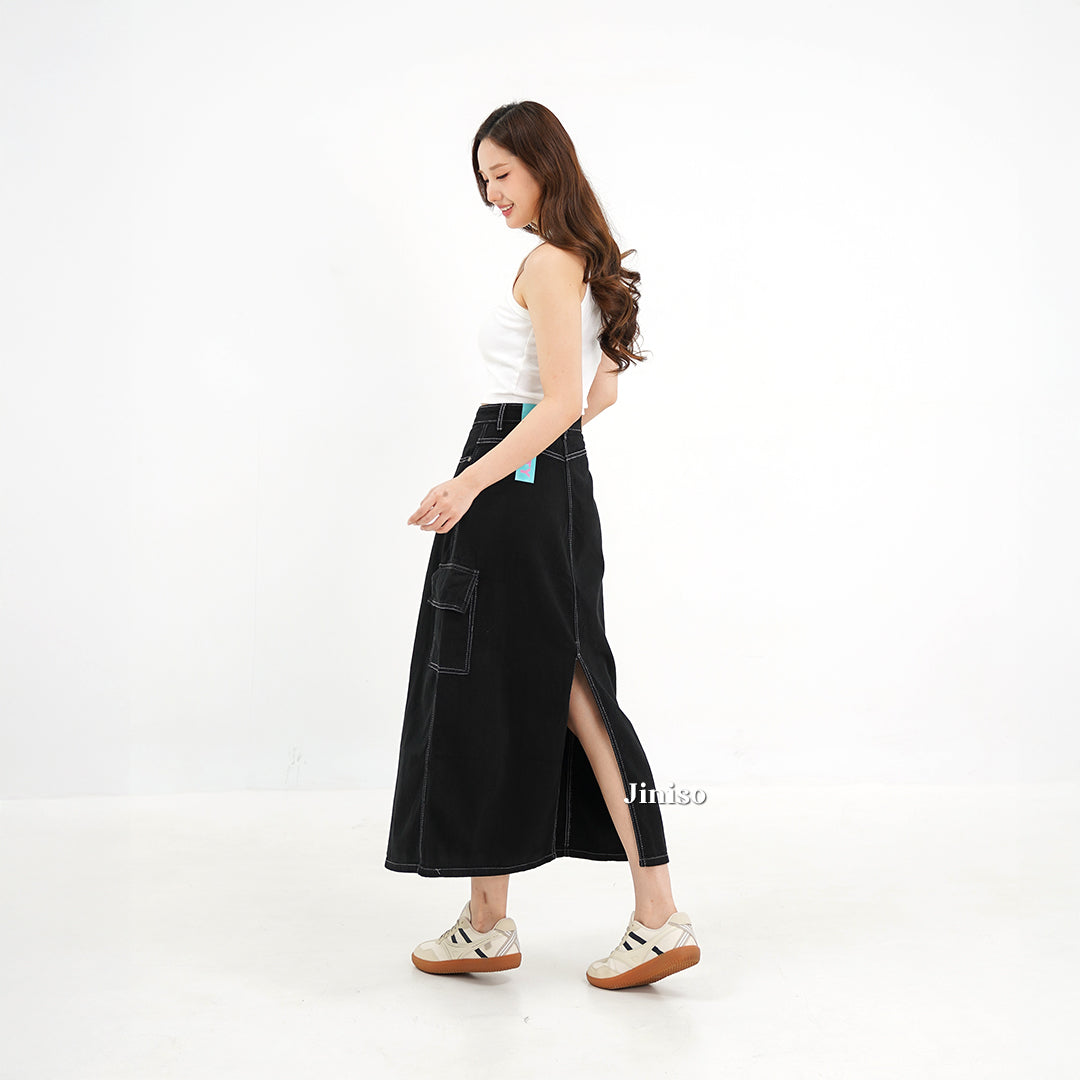 JINISO - Highwaist Rok Cargo Jeans Panjang 985 SEVENTY