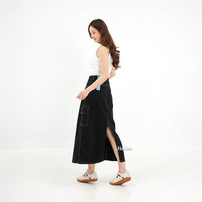 JINISO - Highwaist Rok Cargo Jeans Panjang 985 SEVENTY