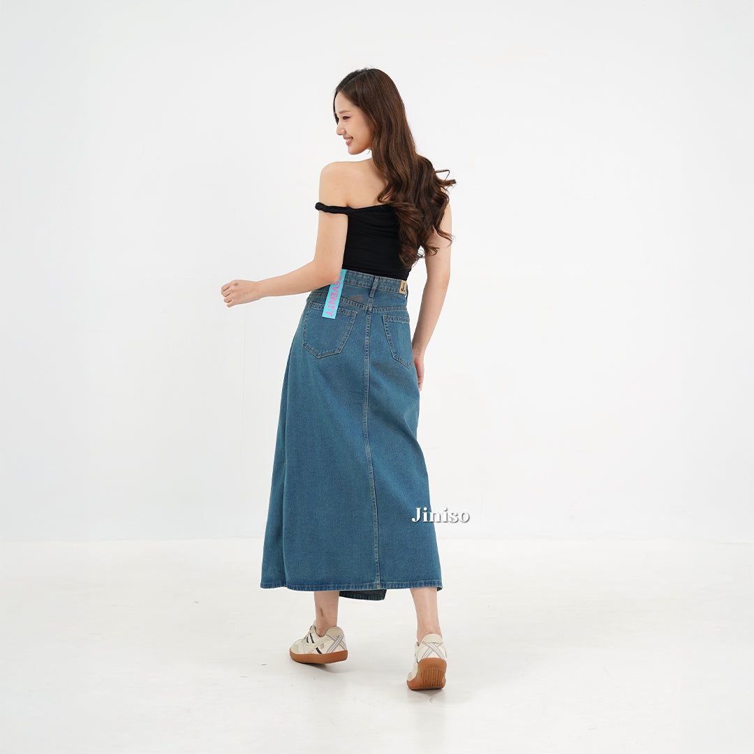 JINISO - Highwaist Rok Slit Jeans Panjang 992 SEVENTY