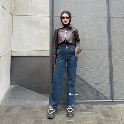 JINISO - Petite Straight Highwaist Jeans Stretch 142 LUSH