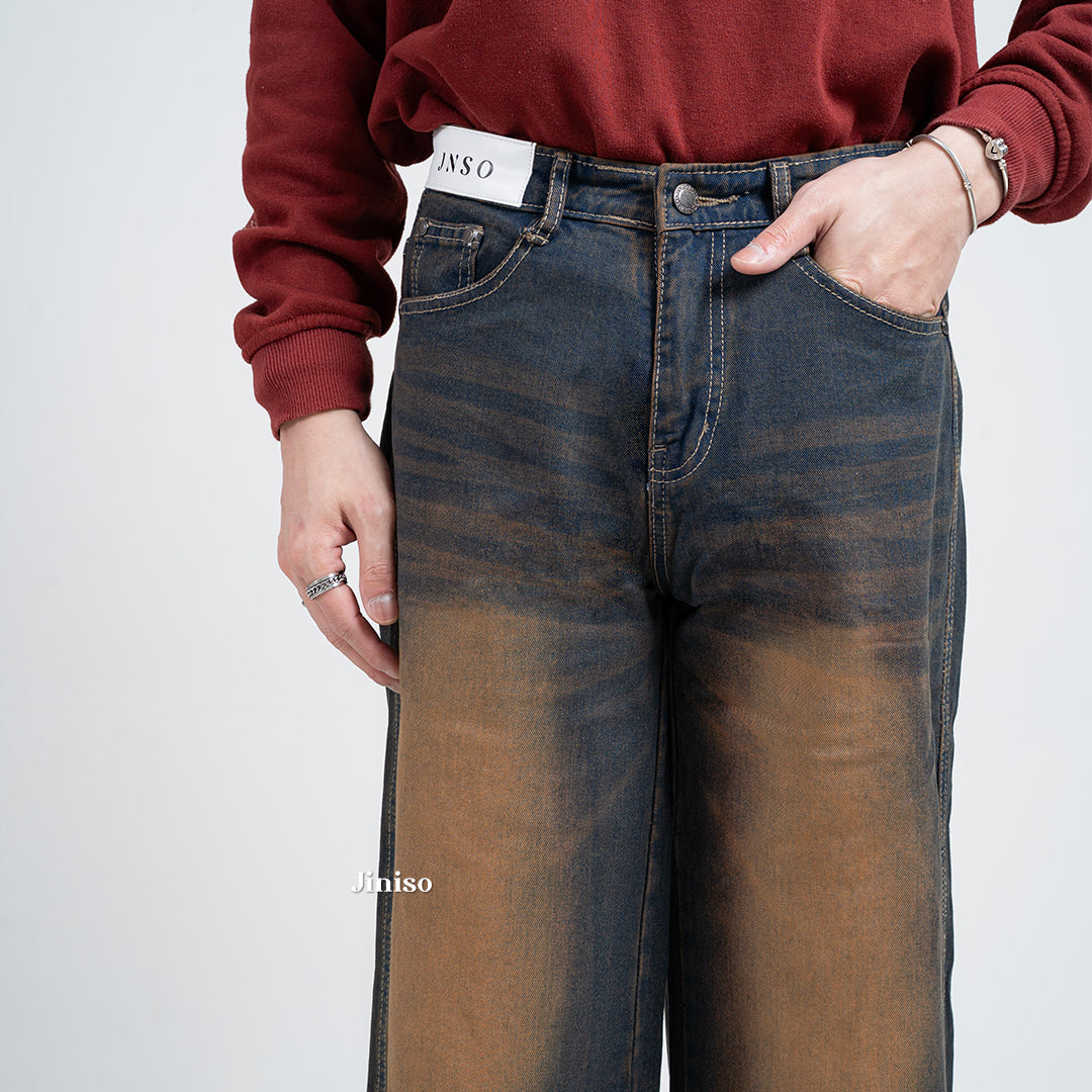 JINISO Oversize Baggy Loose Jeans Pria 776