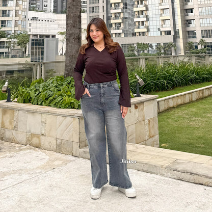 JINISO - Jumbo Highwaist Straight Jeans Loose Stretch 1505 REAL CURVY