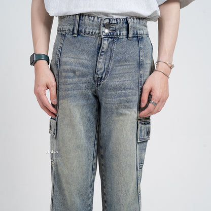 JINISO Loose Cargo Denim Jaens Pria 405