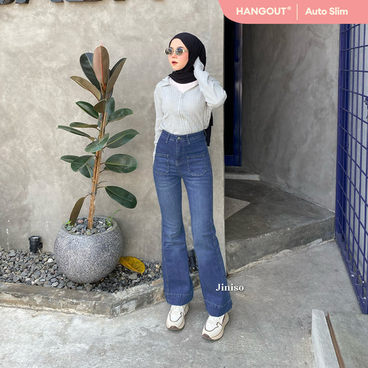 JINISO - Highwaist  Cutbray Stretch Pocket Jeans 645 HANGOUT