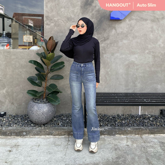 JINISO - Highwaist  Cutbray Stretch Pocket Jeans 648 HANGOUT