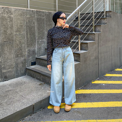 JINISO - Highwaist Baggy Loose Jeans 651 PLAYDATE