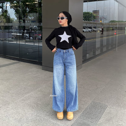 JINISO - Highwaist Baggy Loose Jeans 652 PLAYDATE