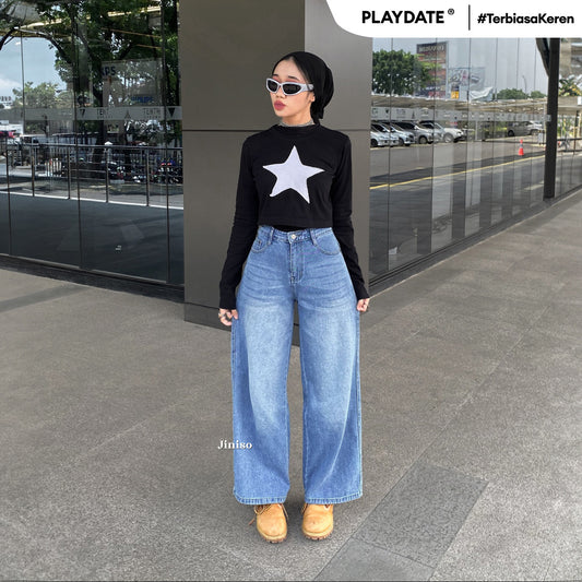 JINISO - Highwaist Baggy Loose Jeans 652 PLAYDATE