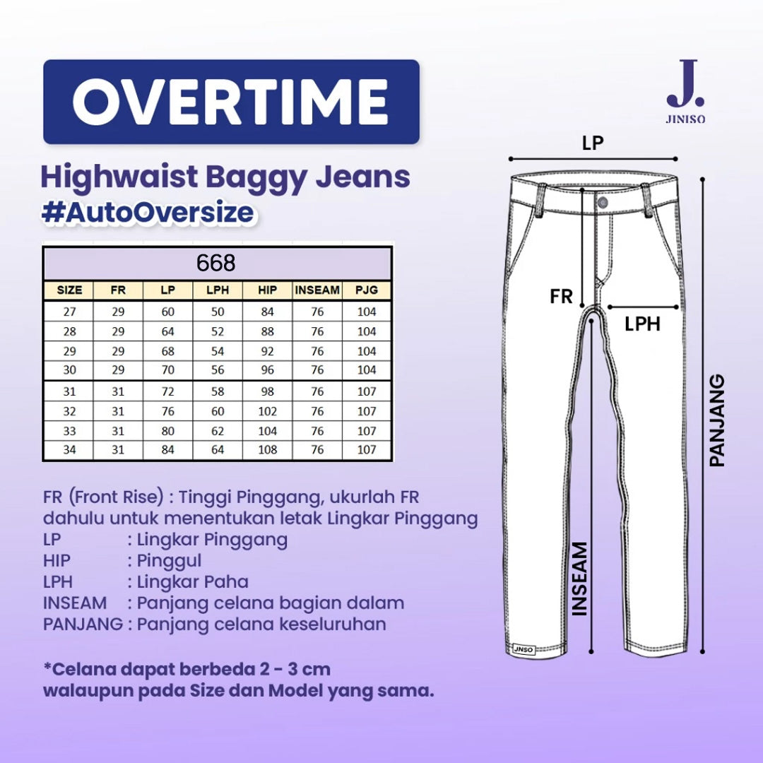 JINISO - Ultra Highwaist Baggy Loose Jeans 668 OVERTIME
