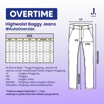 JINISO - Ultra Highwaist Baggy Loose Jeans 668 OVERTIME