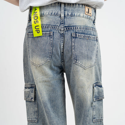 JINISO Loose Cargo Denim Jaens Pria 405