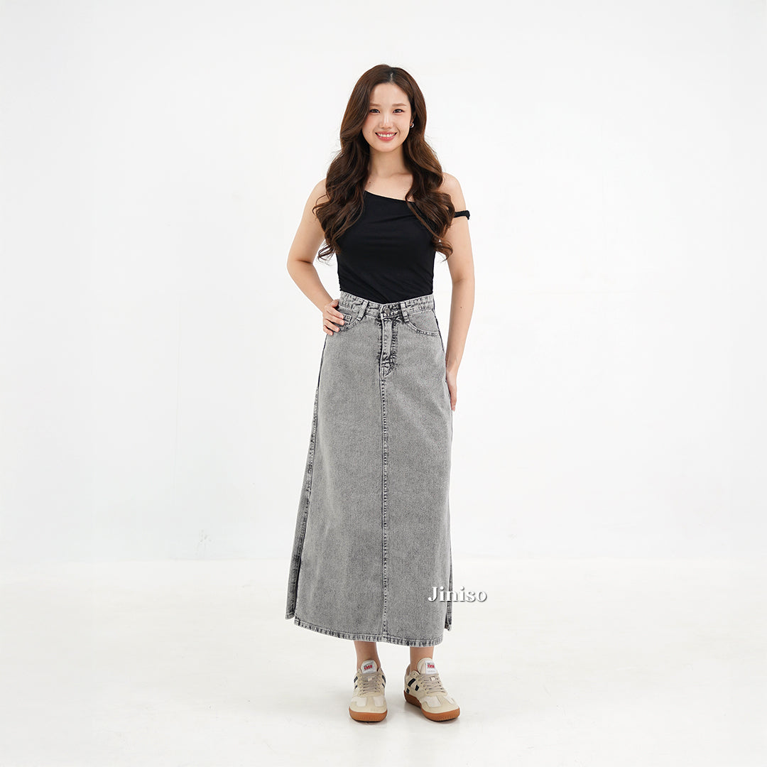 JINISO - Highwaist Rok Slit Jeans Panjang 993 SEVENTY