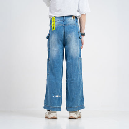 JINISO Cargo Baggy Denim Jeans Pria 413