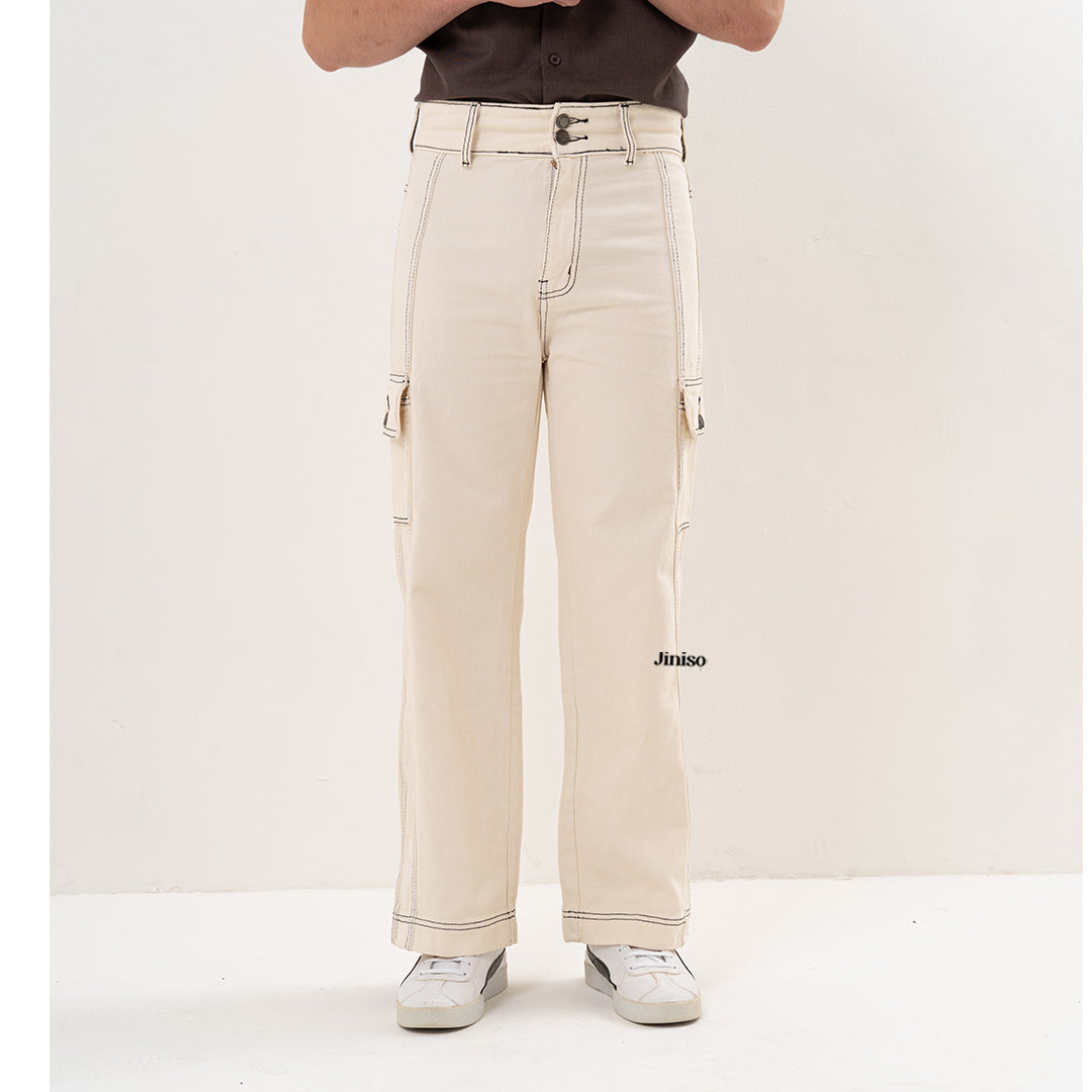 JINISO Loose Cargo Denim Jeans Pria 409