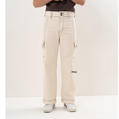 JINISO Loose Cargo Denim Jeans Pria 409