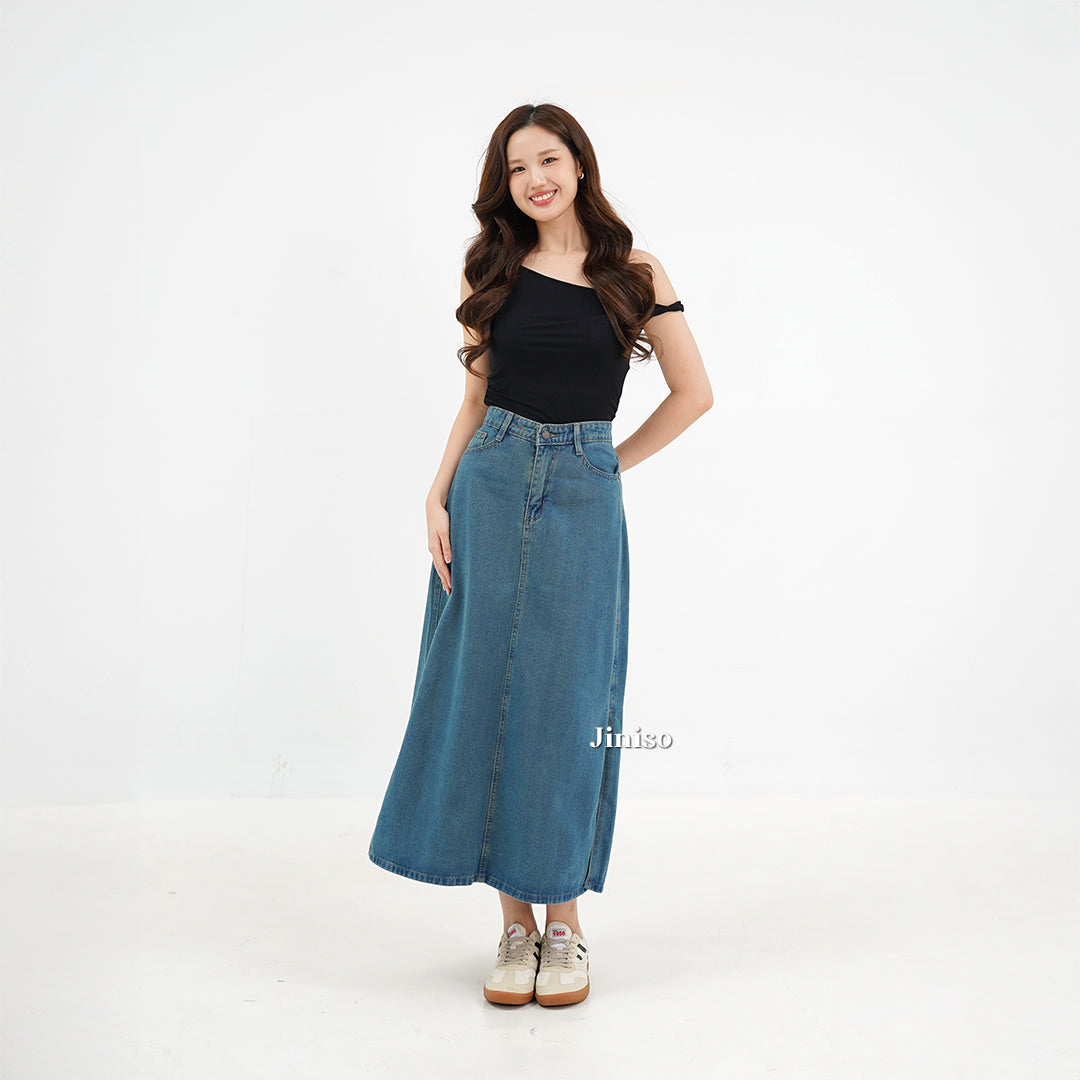 JINISO - Highwaist Rok Slit Jeans Panjang 992 SEVENTY