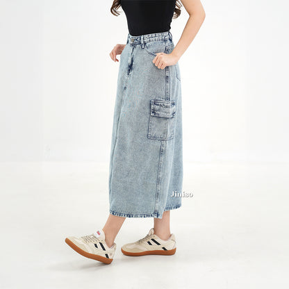 JINISO - Highwaist Rok Cargo Jeans Panjang 983 SEVENTY