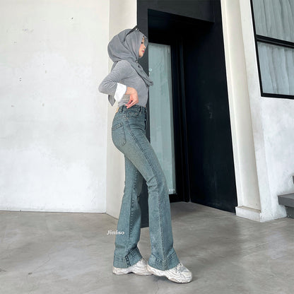 JINISO - Highwaist Stretch Cutbray Flare Jeans 735 HANGOUT